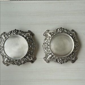 Elegant Silver Coaster Set
